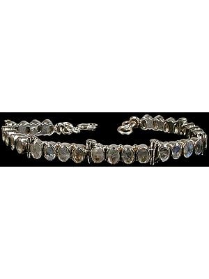 Faceted Rainbow Crafted Moonstone Bracelet