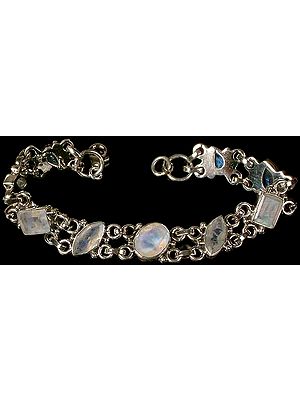 Faceted Rainbow Moonstone Bracelet