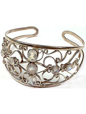 Faceted Rainbow Moonstone Bracelet