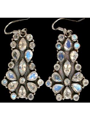 Faceted Rainbow Moonstone Earrings