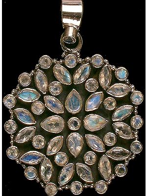 Faceted Rainbow Moonstone Flower