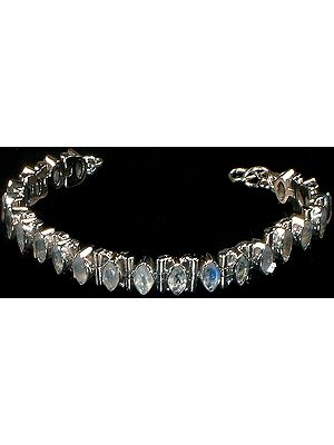 Faceted Rainbow Moonstone Marquis Bracelet