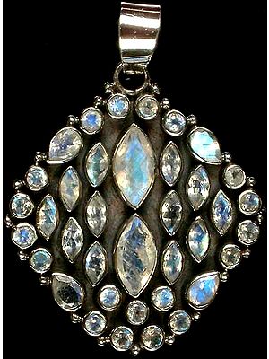 Faceted Rainbow Moonstone Pendant