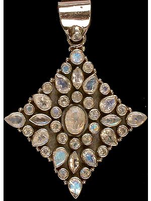 Faceted Rainbow Moonstone Pendant