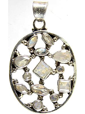 Faceted Rainbow Moonstone Pendant