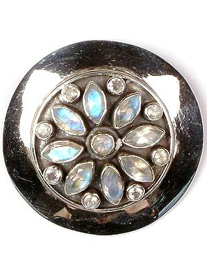 Faceted Rainbow Moonstone Shield