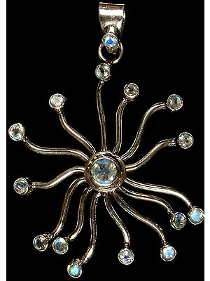 Faceted Rainbow Moonstone Sun