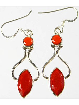 Faceted Redstone Earrings