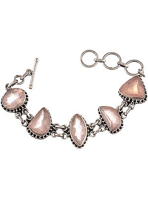 Gemstone Bracelet with Faceted Rose Quartz