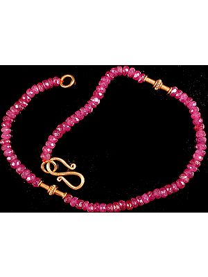 Faceted Ruby Beaded Bracelet