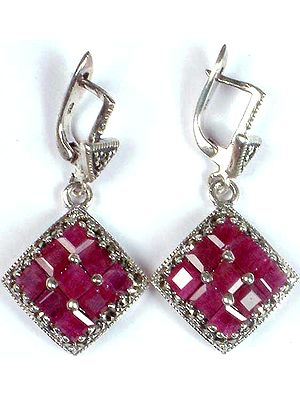 Faceted Ruby Earrings