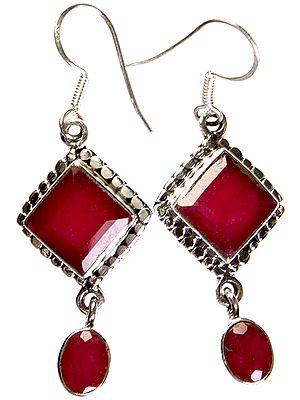 Faceted Ruby Earrings