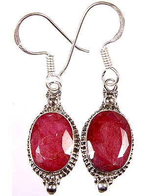Faceted Ruby Earrings