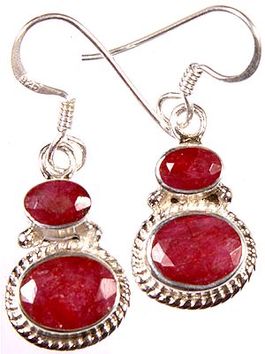 Faceted Ruby Earrings