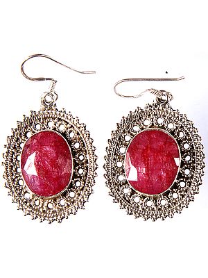 Faceted Ruby Earrings