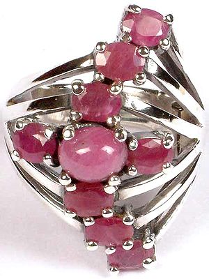 Faceted Ruby Finger Ring