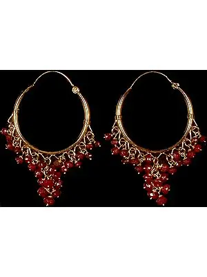 Faceted Ruby Hoops