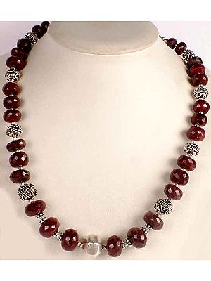 Faceted Ruby Necklace