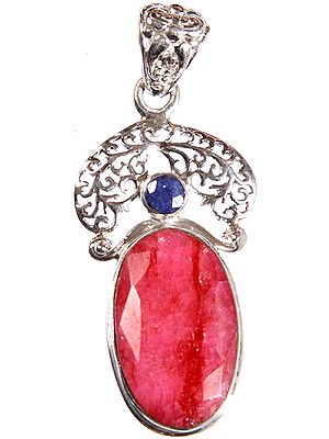 Faceted Ruby Pendant with Sapphire