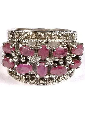 Faceted Ruby Ring