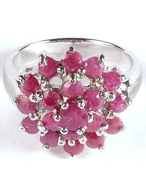 Faceted Ruby Ring