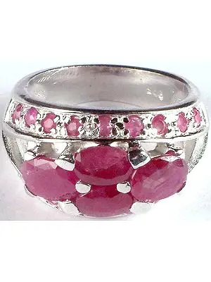 Faceted Ruby Ring