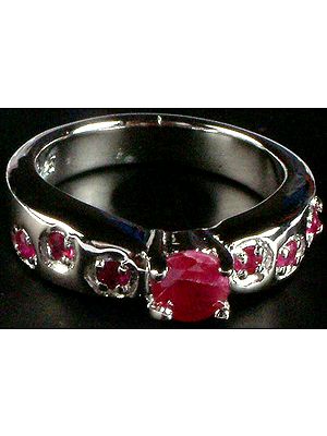 Faceted Ruby Ring