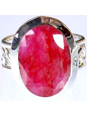 Faceted Ruby Ring