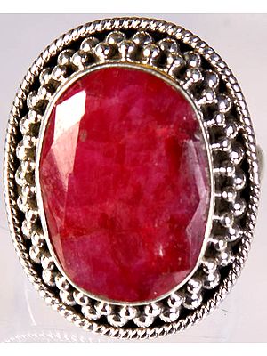 Faceted Ruby Ring