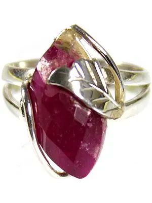 Faceted Ruby Ring