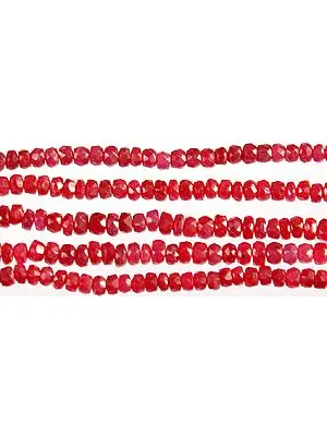 Faceted Ruby Rondelle Beads