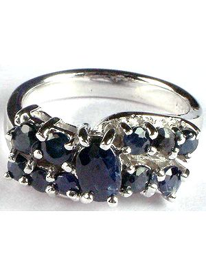 Faceted Sapphire Ring