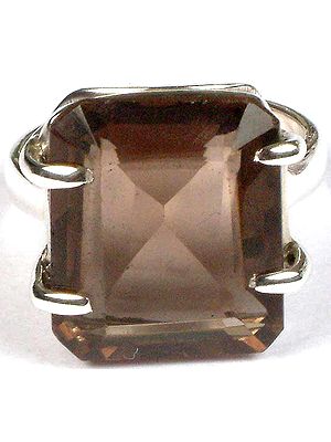 Faceted Smoky Quartz Ring