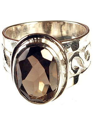 Faceted Smoky Quartz Ring
