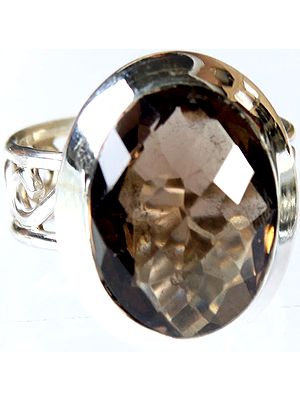 Faceted Smoky Quartz Ring