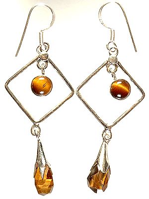 Faceted Tiger Eye Earrings