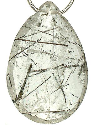 Faceted Tourmalinated Quartz Briolette (Price Per Piece)