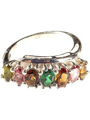 Faceted Tourmaline Finger Ring
