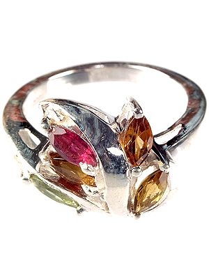 Faceted Tourmaline Marquis Ring
