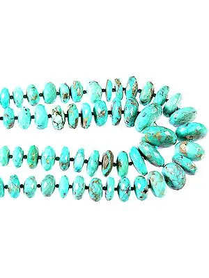 Faceted Turquoise Rondells