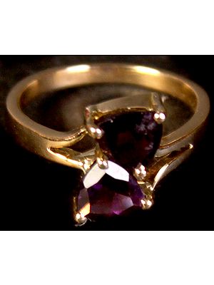 Faceted Twin Amethyst Ring