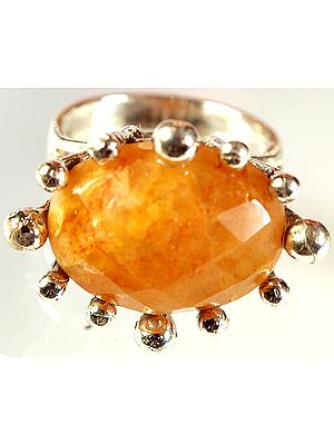 Faceted Yellow Chalcedony Ring
