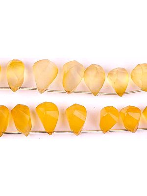 Faceted Yellow Chalcedony Twisted Briolette