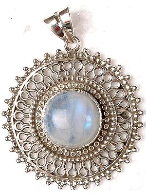 Fiery Rainbow Moonstone Pendant