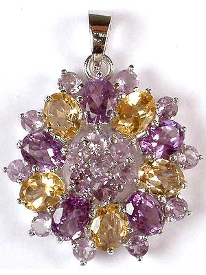 Fine Cut Amethyst and Citrine Flower
