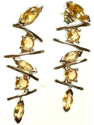 Fine Cut Citrine Designer Earrings