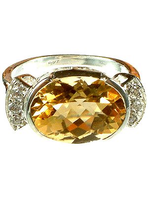 Fine Cut Citrine Finger Ring