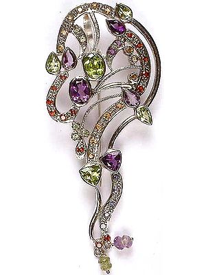 Fine Cut Gemstone Designer Pendant Cum Brooch