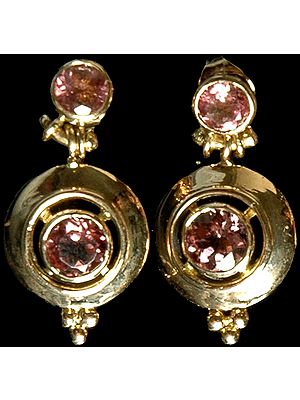 Fine Cut Pink Tourmaline Post Earrings