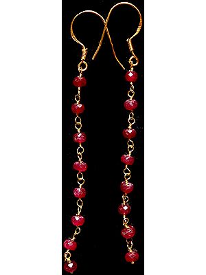 Fine Cut Ruby Strand Earrings
